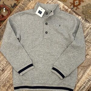 Janie and Jack Gray Pullover Sweater with Navy Accents
